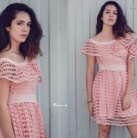 فستان نفاش - L - light pink