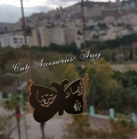 سنسال شكل فراشة  - ذهب مطلي