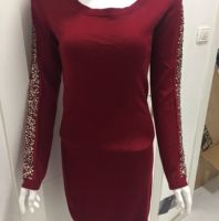 فستان صوف ناعم  - S - احمر