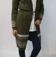 بلوزة فتح طويلة - قياس واحد - زيتي