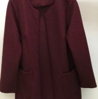 جاكيت وسط الطول - وان سايز - خمري [2 قطع]