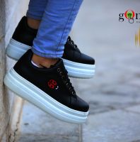 بوت بناتي كعب عالي - 38 Eu - اسود وابيض