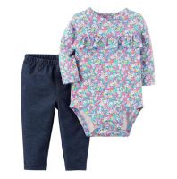 طقم بناتي  - 18شهر - ازرق مورد 