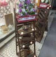 رفوف سلم  ورد للزاويه - ابيض