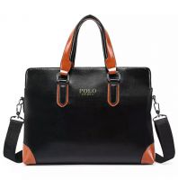 حقيبة polo - اسود و بني