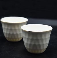 12 فنجان قهوة سادة بورسلان ، هابي