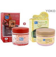 Set of 2 Yoko Q10 Soybean Cream with Pomegranate Eye Gel