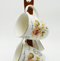 طقم4مغ ستاند خشب Victoria