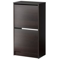 خزانة أحذية بحجيرتين, أسود, بني