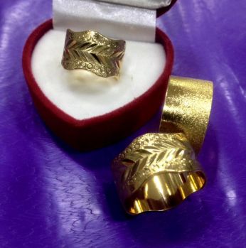 خاتم ذهب روسي - ذهب وردي - قابل للتعديل