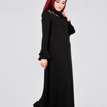 جلباب تركي Alvina لون اسود  - 44 - اسود