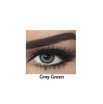 زوج عدسات لاصقة تجميلية من بيلا - gray green - اخضر رمادي