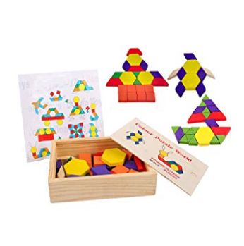 لعبة خشبية لاشكال هندسية وتشكيل نماذج  [4 قطع]