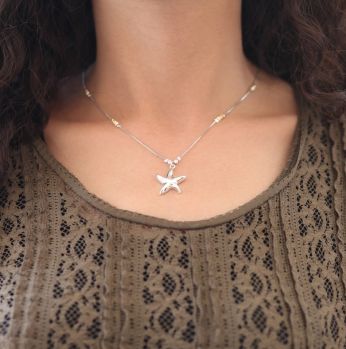 مجوهرات - سلسال مع تعليقة نجمة فضة 925