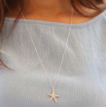 مجوهرات  - سلسال مع تعليقة نجمة البحر فضة 925