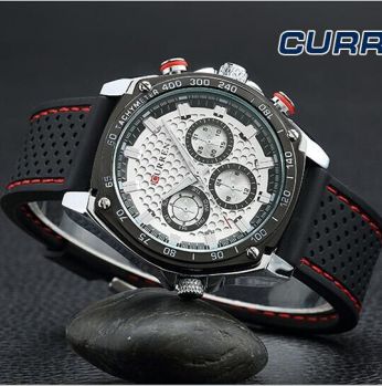 ساعة رجالية كورين ذات حزام مطاطي 8146