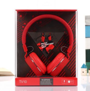 سماعة راس ستيريو Headphone MUSIC Tv10  - احمر