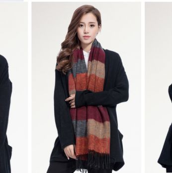 شال انيق - بني مع الوان تركي 