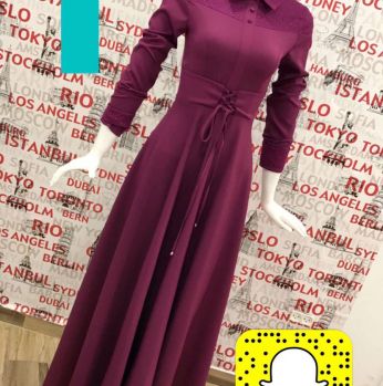 فستان تركي للمحجبات - 36 Eu - ارجواني داكن