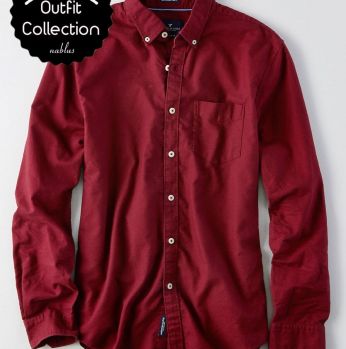 قميص رجالي امريكان ايغل  - S - خمري 