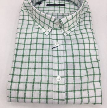 قميص  رجالي - L - ابيض واخضر Polopark