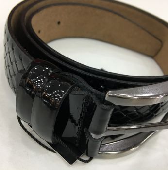 حزام رجالي بلمعه - اسود - 120 سم