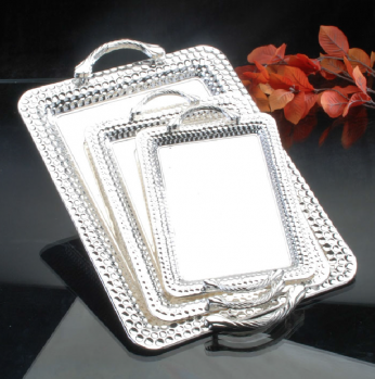 طقم 3 صواني فضي 