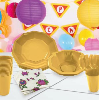 صحون وكاسات جولف تيتانيوم - ذهبي