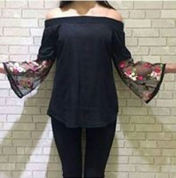 بلوزه كم طويل - s - اسود