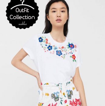 بلوزة   مانجو - M - ابيض