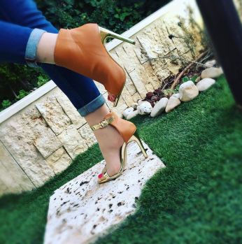 شوز جلد مفتوح مع كعب - 38 Eu - كمل