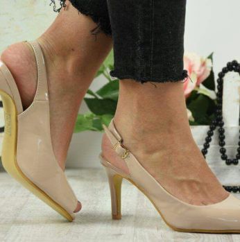 شوز كعب مفتوح - 38 Eu - بيج