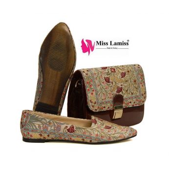 شوز مع شنطة تطريز - 36 Eu - وردي