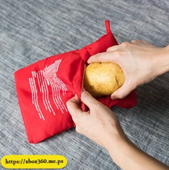 كيس شوي البطاطا بالمايكرويف - احمر - احمر