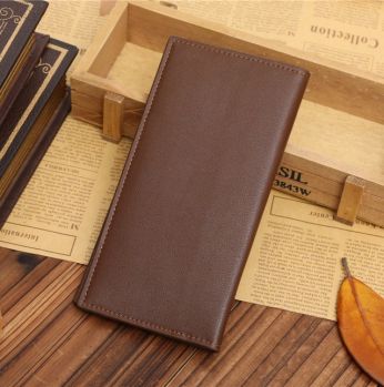 جزدان جلد طبيعي - بني 