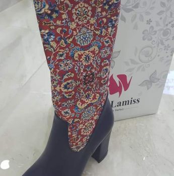 جزمة شتاء موديل 2018 جلد مع تطريز - 40 Eu - كحلي