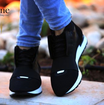 حذاء رياضي بناتي  - 38 Eu - اسود و ابيض