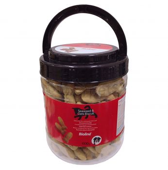بسكوت للقطط والكلاب BIOLINE “Seaweed oatmeal nutritional cookies for dog 600G”
