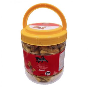 بسكويت للقطط والكلاب BIOLINE carrot oatmeal nutritional cookies for dog 600G
