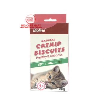 بسكوت سمك لقطط BIOLINE Catnip Biscuits Cod Fish 80g