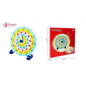 ساعة خشبية لتعليم الساعة بانماط وطرق مختلفة