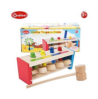 لعبة خشبية مع مطرقة لتعليم الالوان ومهارة حمل المطرقة