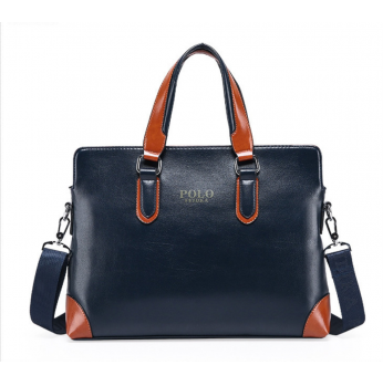 حقيبة polo - ازرق غامق و بني 