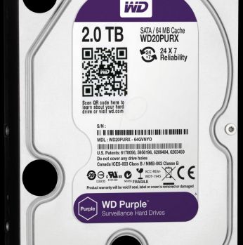 Western Digital 2TB Purple SATA HDD 64 MB Cache - WD20PURX