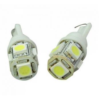 (طقم 2 لمبة) اضاءة ليد 5050, 5 شرائح ليد , مقاس 5050  للسيارة