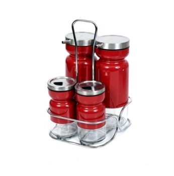 طقم زيت خل+مملحة حديد احمر Al4820r