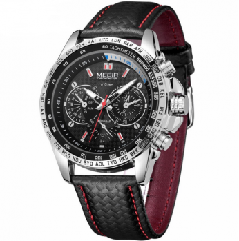 ميجير ساعة عملية كاجوال للرجال انالوج بعقارب جلد - 1099
