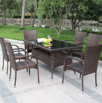 طقم طاولة مستطيل مع 6 كراسي  Chocolate