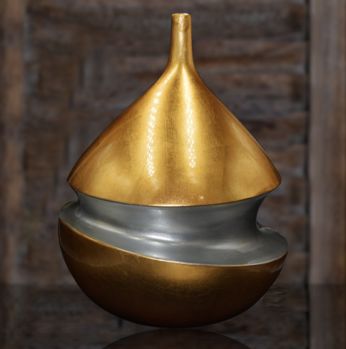 مزهرية لهب   ذهبي فضي Venice