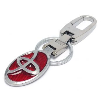 ميداليه مفاتيح تويوتا من المعدن المطلى نيكل لامع وجهين